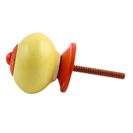 Solid Yellow Orange Fitting Ceramic Knob